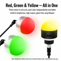 Feu de signalisation LED intégré tricolore hémisphérique avec prise aviation, lampe indicatrice d'alarme sonore et visuelle étanche