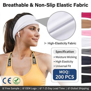 Fascia Sportiva Personalizzata Rosa Acceso e Beige, Fascia per Capelli Traspirante con Logo OEM, Vendita all'Ingrosso - Product Image 4