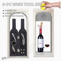 Ensemble d'outils à vin en acier inoxydable de 5 pièces Kit d'accessoires Boîte-cadeau Comprend un ouvre-bouteille pour un usage domestique Usine en gros pour enlever le rouge