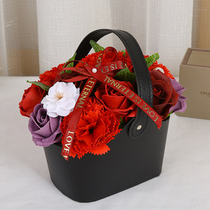 Boîte cadeau de fleurs de savon portables pour la Saint-Valentin, la remise des diplômes, le Ramadan, Pâques, Thanksgiving, Noël, avec logo personnalisé - Cadeau pour petite amie - Product Image 1