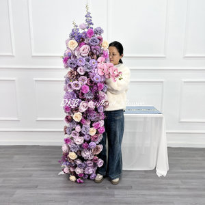 Dkb Thiết Kế Mới Sang Trọng Hoa Runner Tím Lụa Tăng Hoa Runner Cho Vòm - Product Image 1