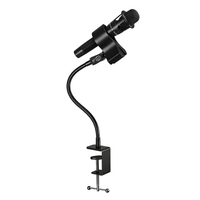 Support de microphone à pince de bureau robuste avec bras flexible col de cygne pour diffusion en direct et enregistrement en studio