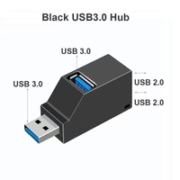 Mini Hub USB Portátil 5G de Alta Velocidad, Adaptador USB 3.0 con Estación de Acoplamiento de 3 Puertos para Dispositivos USB de Laptop/Escritorio, en Stock