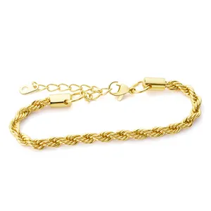 LIFTJOYS Customized twist bracelet 14/18K gold plated inoxidable cuban bracelet stackable chunky women