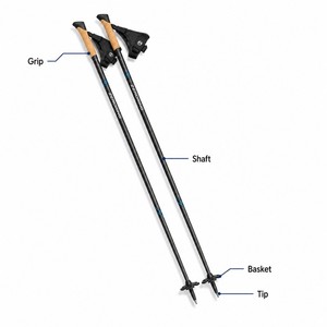 Bastones de Esquí Nórdico Zeroring 80% Carbono, Ligeros, con Empuñadura de Corcho, OEM - Product Image 2
