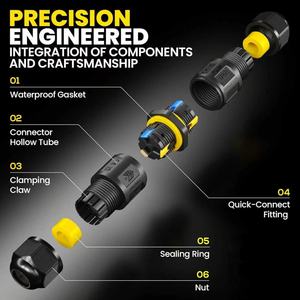 موصل طاقة مقاوم للماء IP68 بـ 2 سن و3 أسلاك، موصل سريع بدون براغي لكاميرات المراقبة وتوصيلات الحدائق والألواح الشمسية - Product Image 4