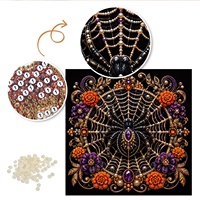 Kit de Peinture DIY en Perles pour Décoration Murale Halloween, Motif Araignée Animale, Disponible en Gros pour Livraison Directe du Fabricant