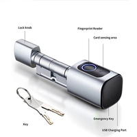 Serrure électrique intelligente européenne Sinon avec accès sans clé NFC et empreinte digitale, cylindres hydrauliques à gaz, cylindres de serrure réseau Tuya