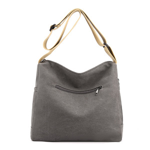 New Women's Retro Shoulder <b>Bag</b> <b>Large</b> Capacity Casual Fashion Color Contrast <b>Canvas</b> <b>Bag</b> With Classic Diagonal Handbag - Product Image 4