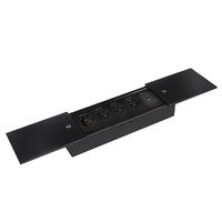 Enchufe de pared moderno de aleación de aluminio con toma de corriente integrada (US/EU/AU/CN), enchufe oculto deslizante para reuniones