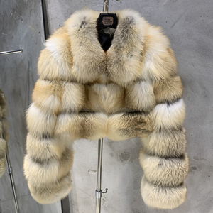 Nouvelle veste d'hiver en fourrure de renard véritable, manteaux courts en fourrure de renard pour femmes, vestes en fourrure blanche naturelle - Product Image 5