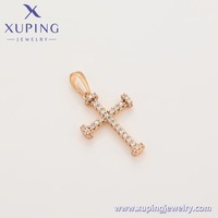 X001122981 Bijoux XUPING Plaqué Or 18K Zircone Cubique Synthétique Sertie de Pierres Croix Homme Charme Pendentif Mode