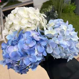 Realistico singolo grande seta bianca <span class=keywords><strong>viola</strong></span> ortensia fiori artificiali con steli lunghi decorazioni per la casa di lusso per interni esterni - Product Image 3