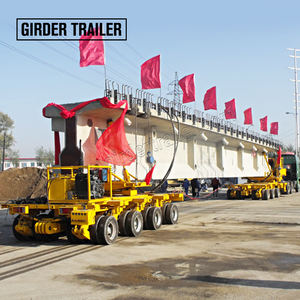 Китайский производитель: 120-тонный гидравлический стальной полуприцеп для перевозки сборных мостовых балок, прицеп-тягач для балок - Product Image 4