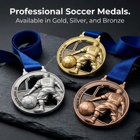 Offre Spéciale : Médaille de Football Personnalisée Pas Chère, Médaille de Joueur de Football Creuse avec Nom et Logo Gravés pour les Récompenses de Tournois