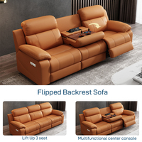 Ensemble de canapés inclinables électriques en cuir PU pour cinéma maison, avec chargeur USB et porte-gobelets, mobilier moderne pour salon