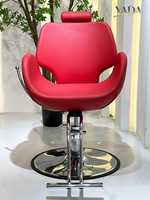 Fauteuil de barbier inclinable et réglable YADA Luxury Gold en cuir marron, pour salon et hôpital, usage professionnel.