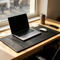 Tapis de table en cuir personnalisé noir imitation cuir, grand tapis de bureau pour conférence, tapis de souris de jeu, dessous de verre, set de table – Vente en gros