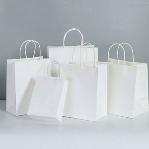 LH Factory Direct Eco-Friendly <b>Biodegradable</b> Matte Finish White Cardboard <b>Paper</b> Gift Bags with Custom Options for Cosmetic - Product Image 2