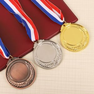 Médailles vierges en métal pour récompenses sportives avec cordon, créez vos propres médailles de vainqueur, trophées cadeaux pour enfants et adultes, 5 cm - Product Image 1