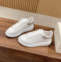 Chaussures de marche de luxe pour femmes, mocassins montants à plateforme, baskets à lacets et à enfiler, en cuir véritable, légères et amortissantes