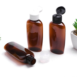 20 Miệng Bướm Lật 60Ml Phẳng Nâu <span class=keywords><strong>Pet</strong></span> Nhựa Vuông Chai Cho Chăm Sóc Da Huyết Thanh Mặt Kem Mascara Dầu Gội Đầu - Product Image 3