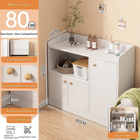 Armoire de rangement en bois minimaliste moderne sur pied, double porte, 2 tiroirs, multifonctionnelle, salon, salle à manger