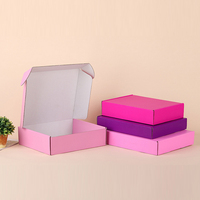 Boîte d'expédition en carton ondulé rose personnalisée, écologique, imprimée, pour vêtements et e-commerce