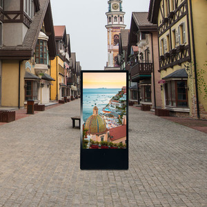 Battery Powered ngoài trời <span class=keywords><strong>LCD</strong></span> Áp phích kỹ thuật số quảng cáo kỹ thuật số biển với bánh xe <span class=keywords><strong>LCD</strong></span> quảng cáo hiển thị xách tay - Product Image 2