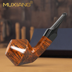 Muxiang Briar Wood Smoking Pipe Bent Shape With Filter Tobacco Pipe For Men - Product Image 3