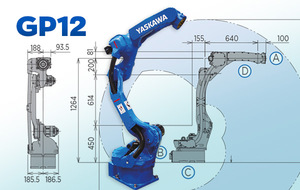 Robot Industrial de 6 Ejes bibo Original Motoman GP12, Carga Útil de 12 kg, Alcance de 1440 mm, Robot de Alta Velocidad para Soldadura y Manipulación - Product Image 4