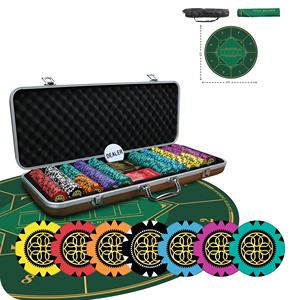 Casinokart Gold Rush Poker Chipset sans dénominations - 300 jetons sans tapis de poker 40mm argile 14g - Product Image 4