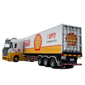 Modèles de voitures et camions miniatures 1:24 en alliage, avec son et lumière, camion porte-conteneurs à rétrofriction, tracteur, remorque, jouets en métal - Product Image 1