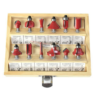 Lot de 12 fraises en alliage pour machines transfrontalières, outils de découpe et de sculpture du bois en gros avec boîte - Product Image 1