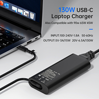 130W 20v 6.5a USB Type C Ordinateur Portable Adaptateur Secteur Chargeur Ordinateur Portable DC AC Adaptateur PD Charge Rapide Pour XPS 15 17 2in1 9575 9500 9700