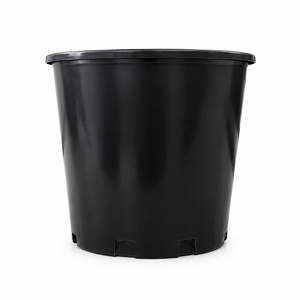 Wholesale Round Black Plastic Short 3 Gallon Container <b>Pot</b> PP Material Thick Bottom with Multiple <b>Drain</b> Holes - Product Image 1