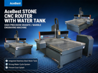 Machine de gravure CNC compacte AceBest 1224 1212 pour publicité, broche de refroidissement par eau 3,2 kW, moteur à engrenages NC Studio 3 axes