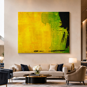 Dipinto a Olio Astratto <span class=keywords><strong>Giardino</strong></span> sotto la Pioggia su Tela, Fiori Bianchi e Gocce Verdi, Dimensioni Personalizzabili da Fabbrica d'<span class=keywords><strong>Arte</strong></span> Professionale - Product Image 1