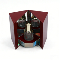 Boîte d'emballage de luxe recyclable sur mesure à double porte pour parfum, soin de la peau, sérum, avec insert en mousse miroir pour huile essentielle, petite taille