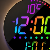 Jam Dinding Digital LED Layar Warna RGB Minimalis Modern dengan Digit Besar