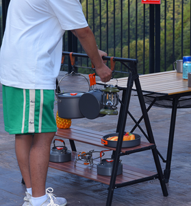 Étagère de camping en plein air, organisateur pliable multi-niveaux, support de rangement portable pour la randonnée, le pique-nique, la plage, les activités de plein air - Product Image 4