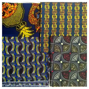 Hot Selling Ankara Design Wax Stof Wax Print 100% Katoen Afrikaanse Wax Stof Voor Jurk