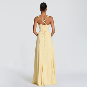 Vestido de Noche Largo con Escote Corazón, Tirantes Finos, Cintura Natural, Corte Entallado, Elegante para Banquetes y Fiestas - Product Image 4