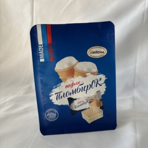 Wafers Biscuit Packaging Bag Heat Seal Waffle <strong>Pouches</strong> Custom Square Bottom Biscuit Plastic Doypack Bag with Print - Product Image 3