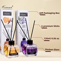 Diffuseur à Bâtonnets 120ml en Promotion, Parfum d'Intérieur, Bouteille en Verre, Huile Essentielle Cannelle Orange, Aromathérapie sans Flamme