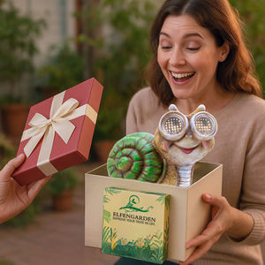 تصميم جديد حاصل على براءة اختراع: ضوء حديقة شمسي على شكل حلزون صغير مع عيون LED دوارة 360 درجة وتأثير وميض واقعي مصنوع من البولي راتنج - Product Image 5