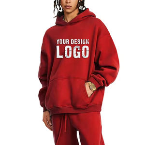 Sweat-shirts pour hommes en molleton épais de style streetwear, grande taille, logo personnalisé, épaules tombantes, couleur unie, sweat-shirts de sport amples pour hommes - Product Image 1