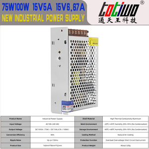 <span class=keywords><strong>Alimentation</strong></span> électrique à découpage CC SMPS 15V5A 75W, transformateur 15V6.67A 100W, <span class=keywords><strong>alimentation</strong></span> électrique pour bande <span class=keywords><strong>LED</strong></span> de surveillance - Product Image 4