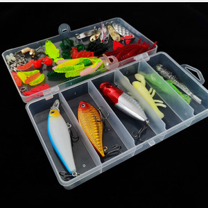 Kit de Señuelos Artificiales, Señuelos Blandos y Duros, Minnows, Vibs, Spinners, Accesorios de Pesca de Lubina, Juego Completo - Product Image 1