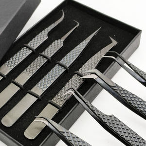 Private Label Geheel Zwart Dun Licht Rechte Volume Lash Pincet Sterke Hold Fiber Tip Custom Lash Extension Pincet - Product Image 4